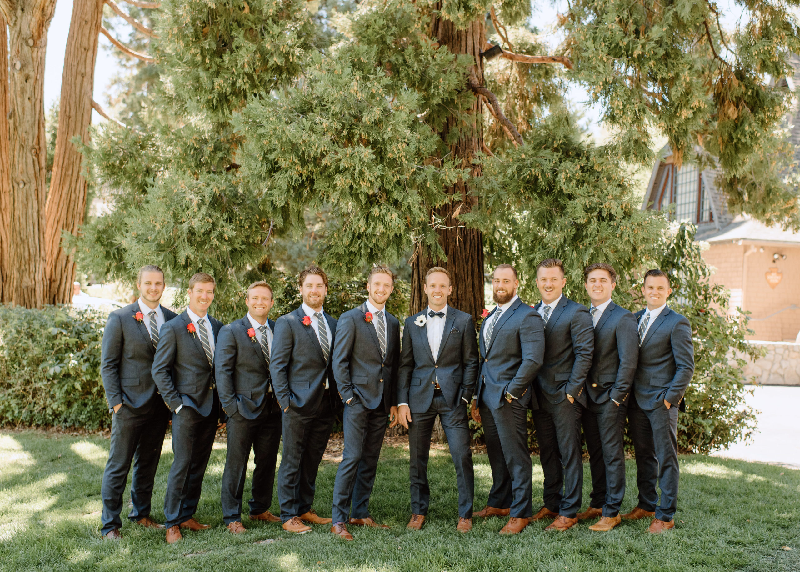 The groom and his groomsmen at the Lake Arrowhead wedding